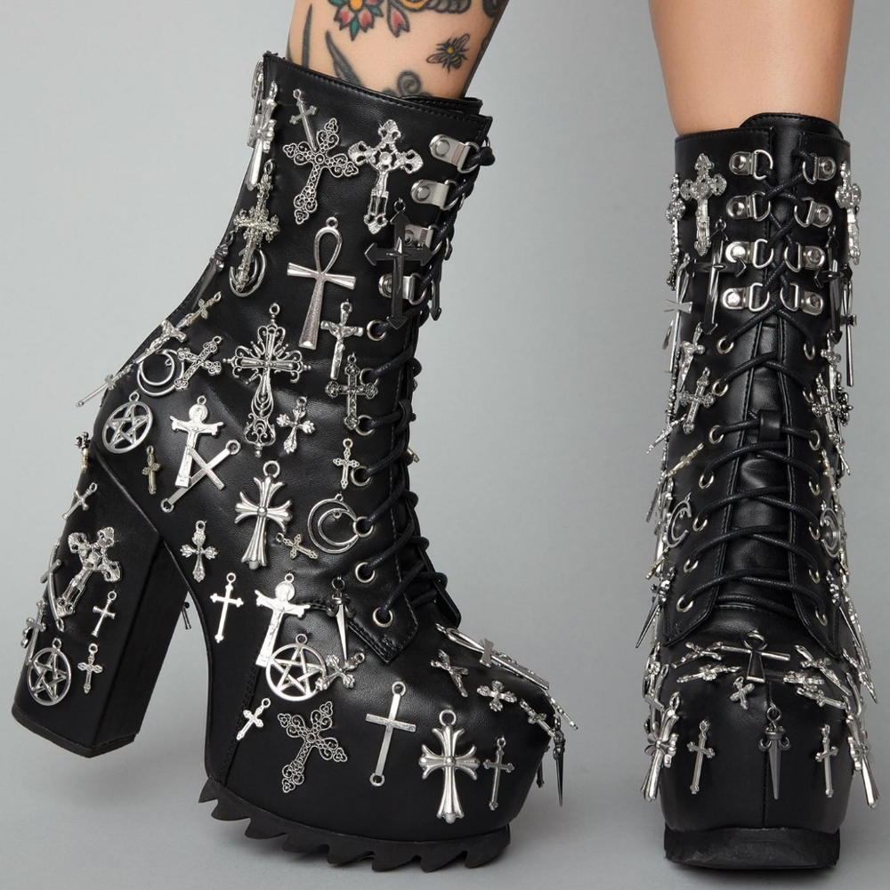 Dolls Kill WIDOW Idol Worship Platform Booties